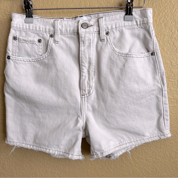 Pistola Distressed Light Tan Denim Shorts - Picture 1 of 6